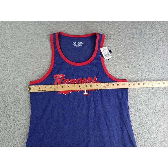 Texas Rangers Baseball Tank Top Women Medium Blue Red MLB Campus Lifestyle NWT - Picture 5 of 8